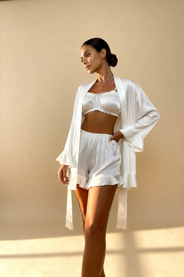 Angie 3-Piece Satin Pajama Set