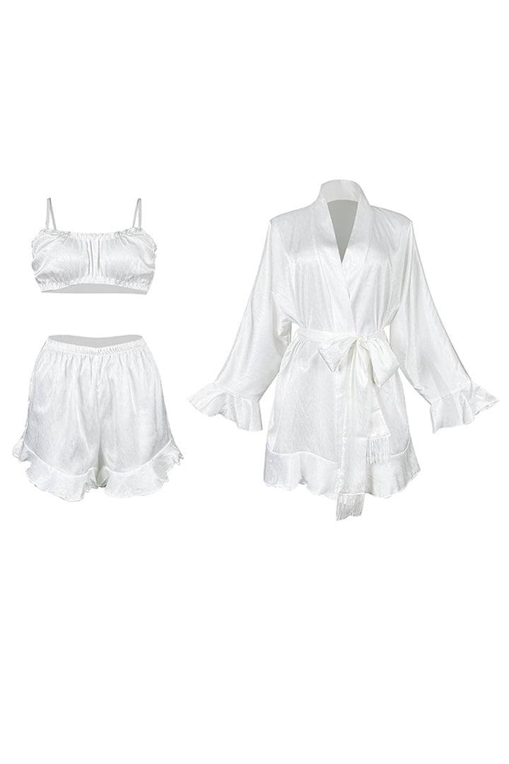 Angie 3-Piece Satin Pajama Set