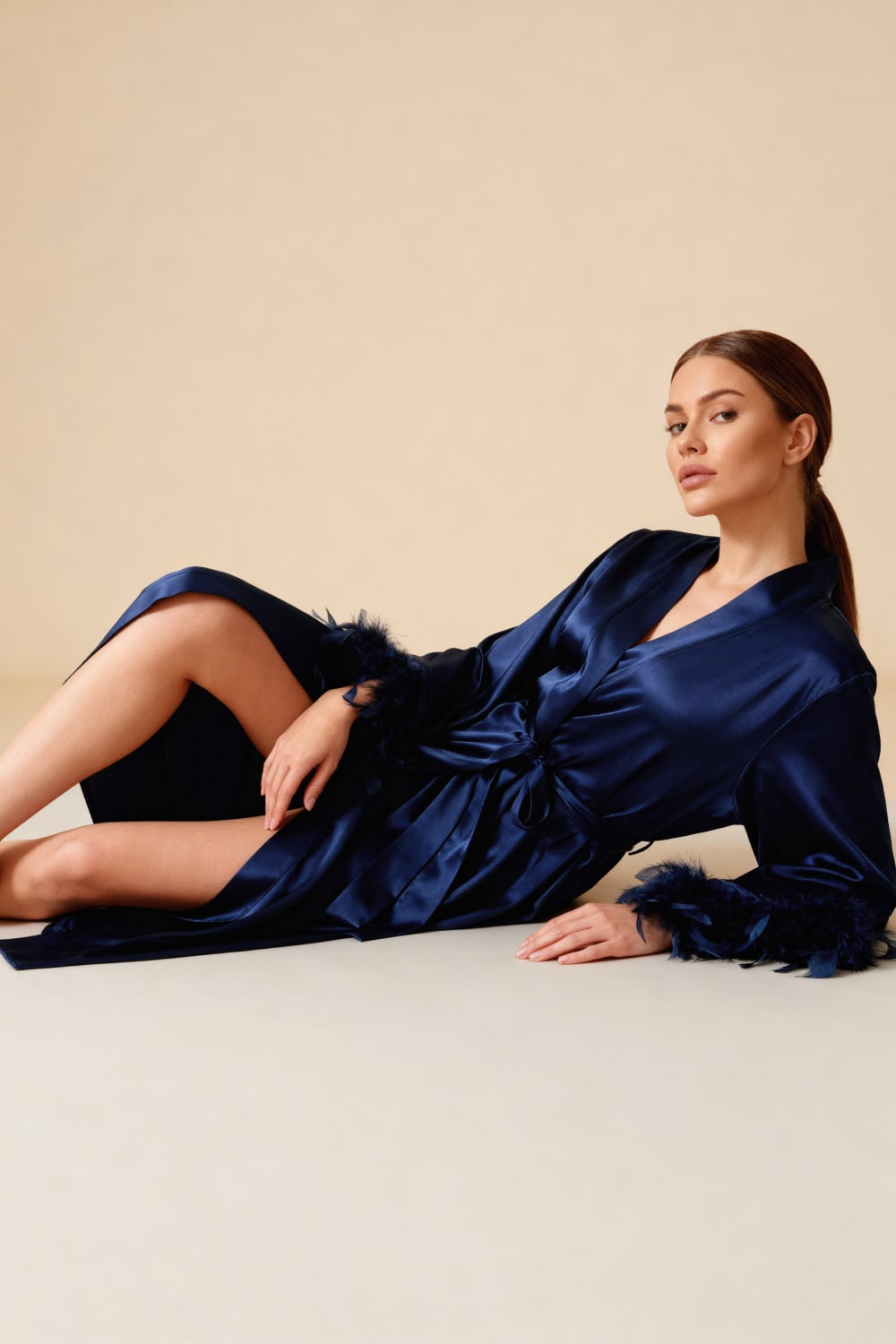 Celiana Long Satin Kimono